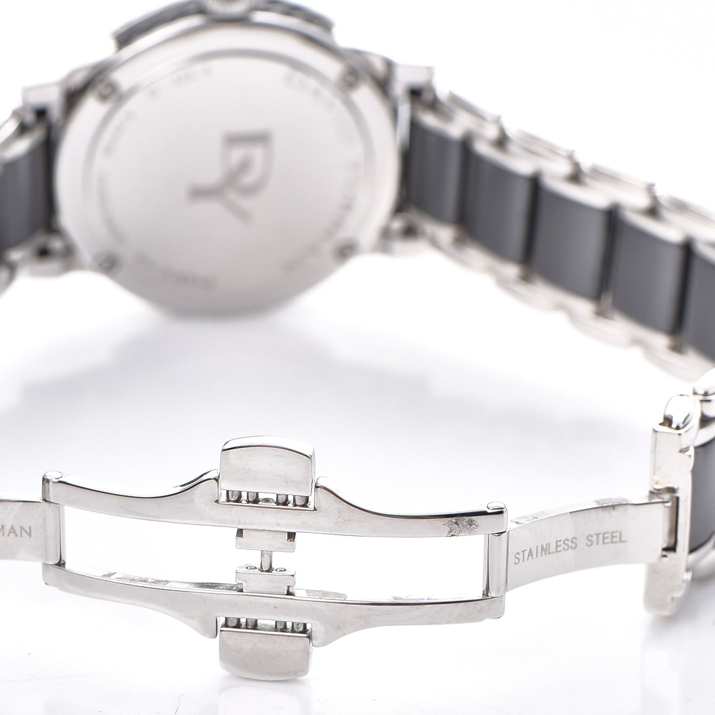 Stainless Steel Ceramic Diamond Bezel 30mm Classic Quartz Watch Black