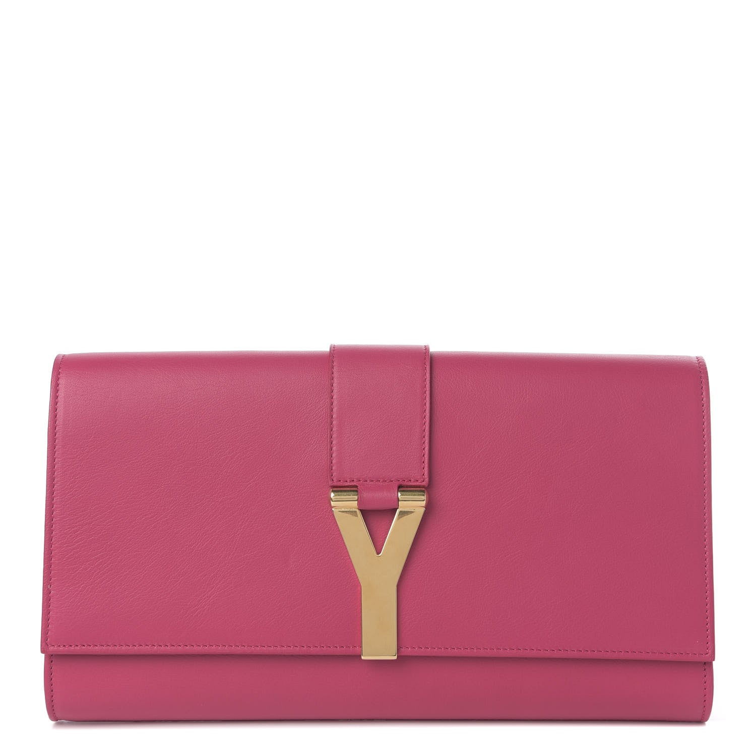 Saint Laurent Calfskin Classic Y Ligne Clutch Fuchsia 1 of 6