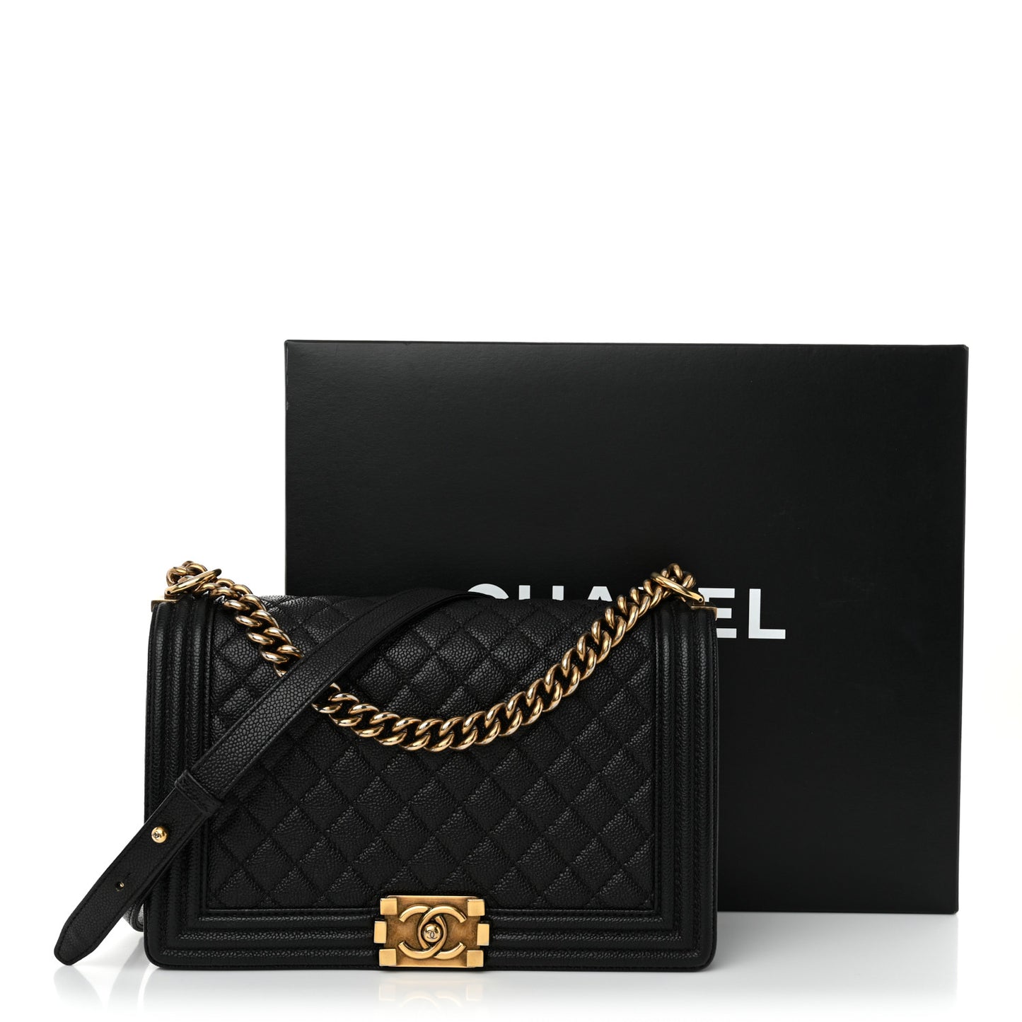 Caviar Quilted New Medium Boy Flap Black