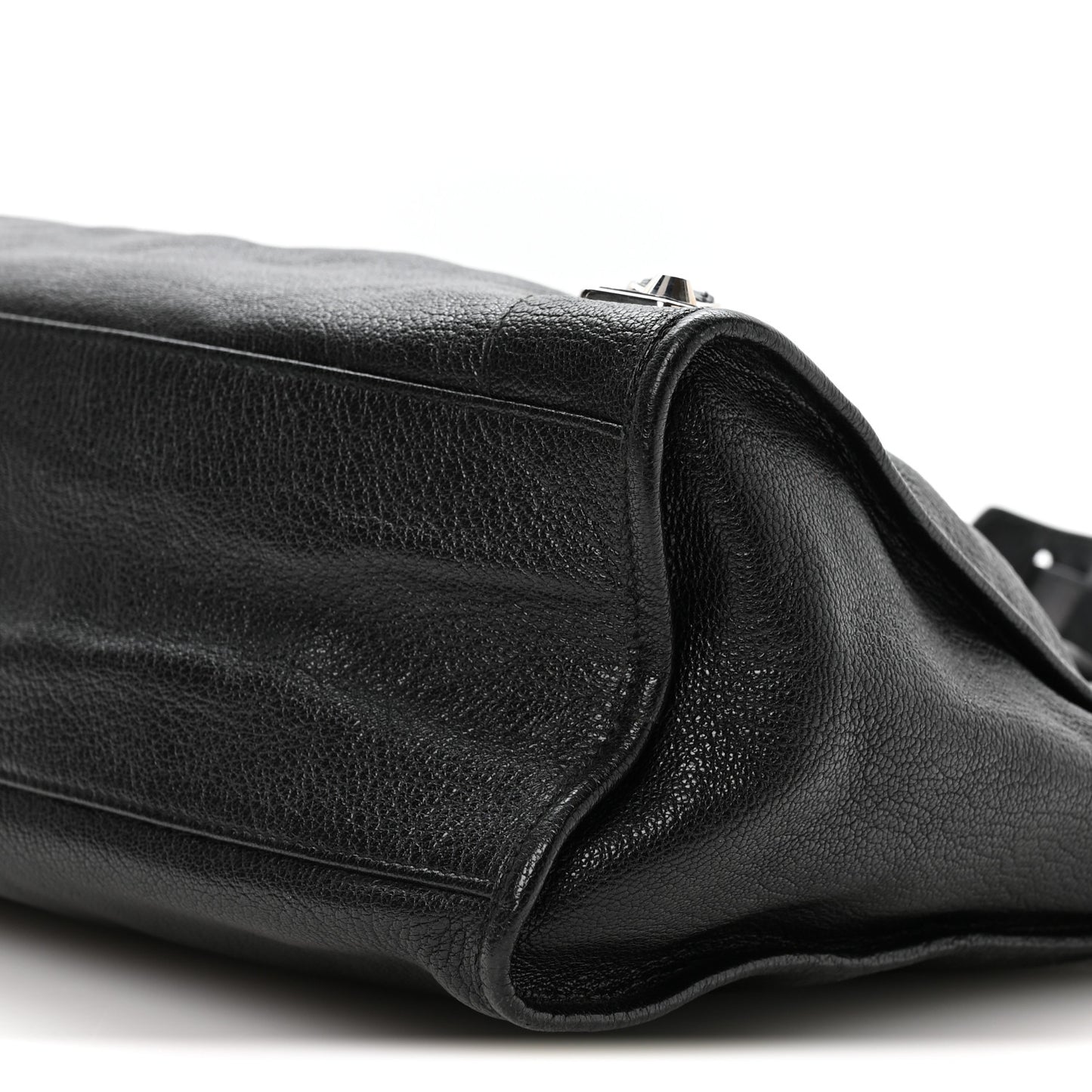 Chevre Silver Metallic Edge Hardware City Black