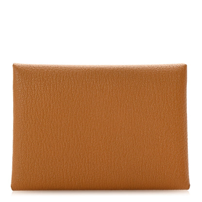 Hermes Chevre Mysore Calvi Duo Card Case Caramel 1 of 8