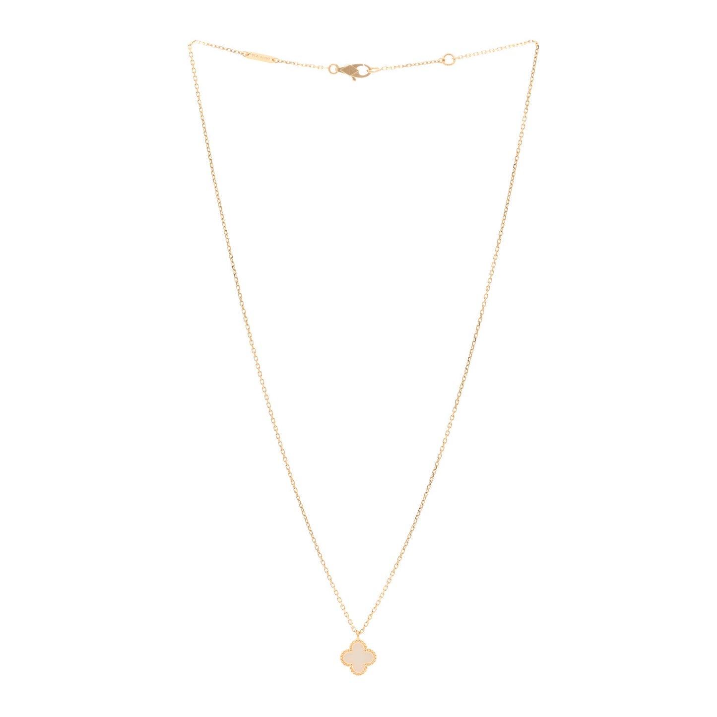 18K Yellow Gold Mother of Pearl Sweet Alhambra Pendant Necklace