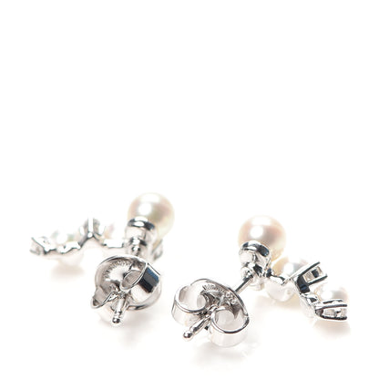 Mikimoto 18K White Gold Diamond Akoya Pearl Bubbles Earrings 6 of 10