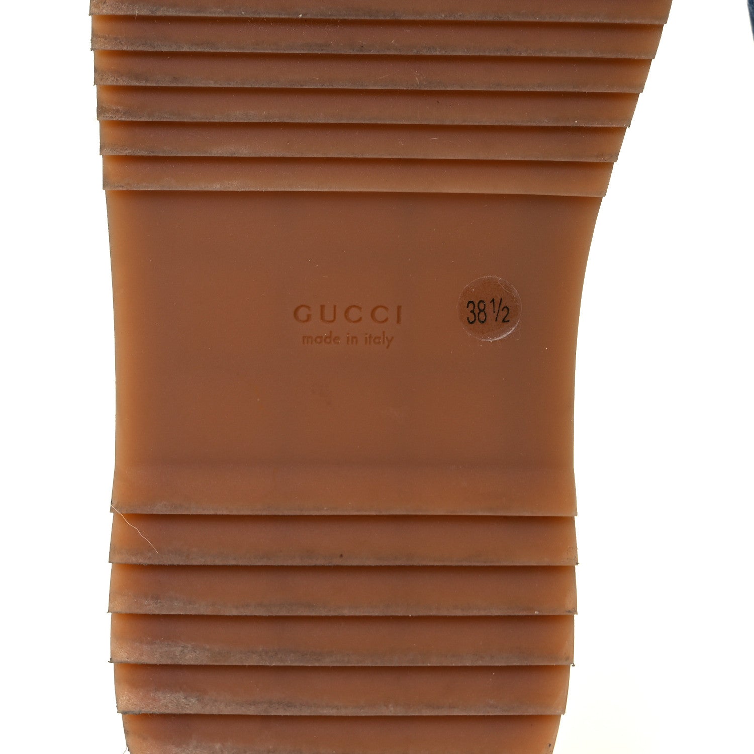 Gucci New Denim GG Monogram Angelina Platform 55mm Slide Sandals 38.5 Blue Tea 6 of 9