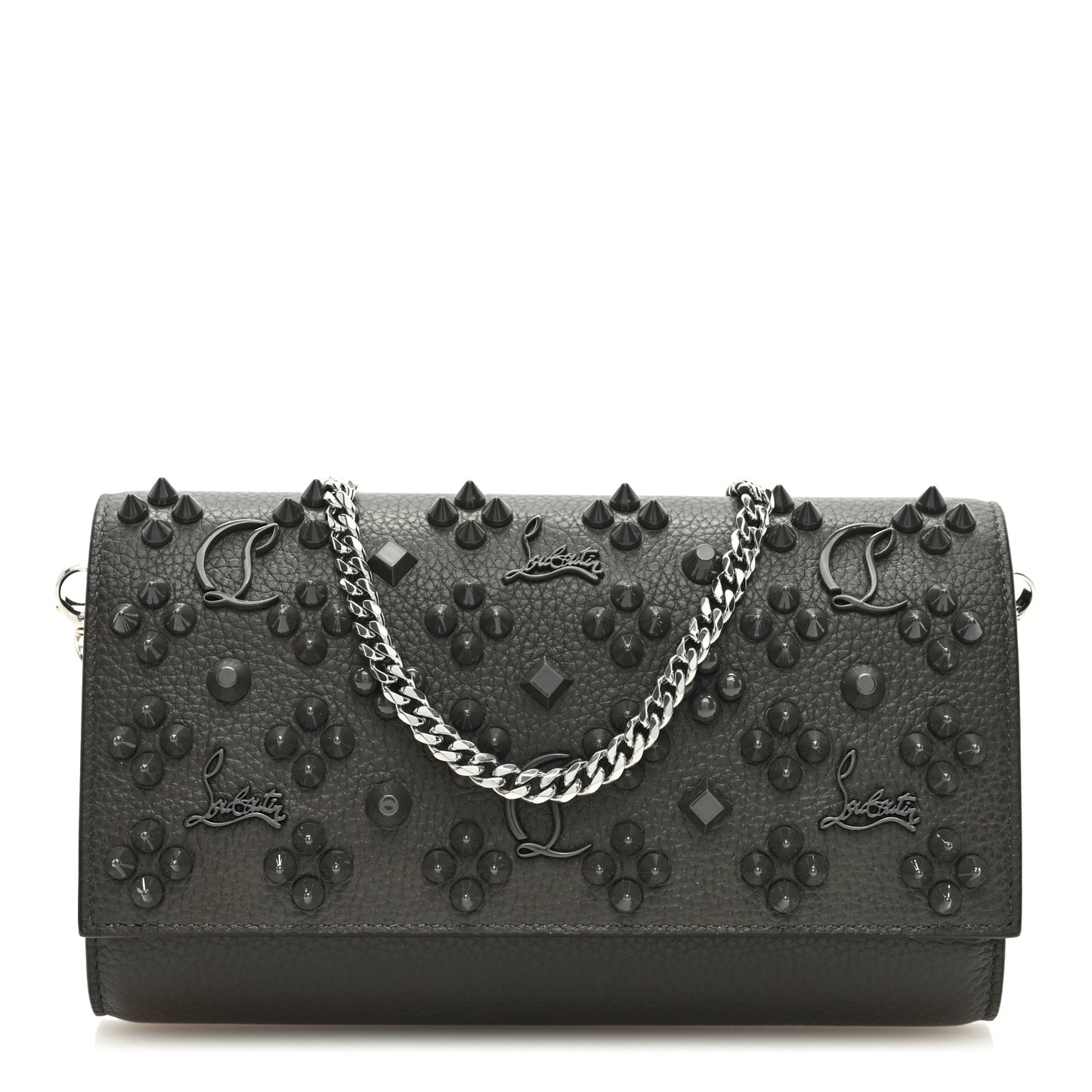 Calfskin Spikes Loubinthesky Paloma Clutch Rocket
