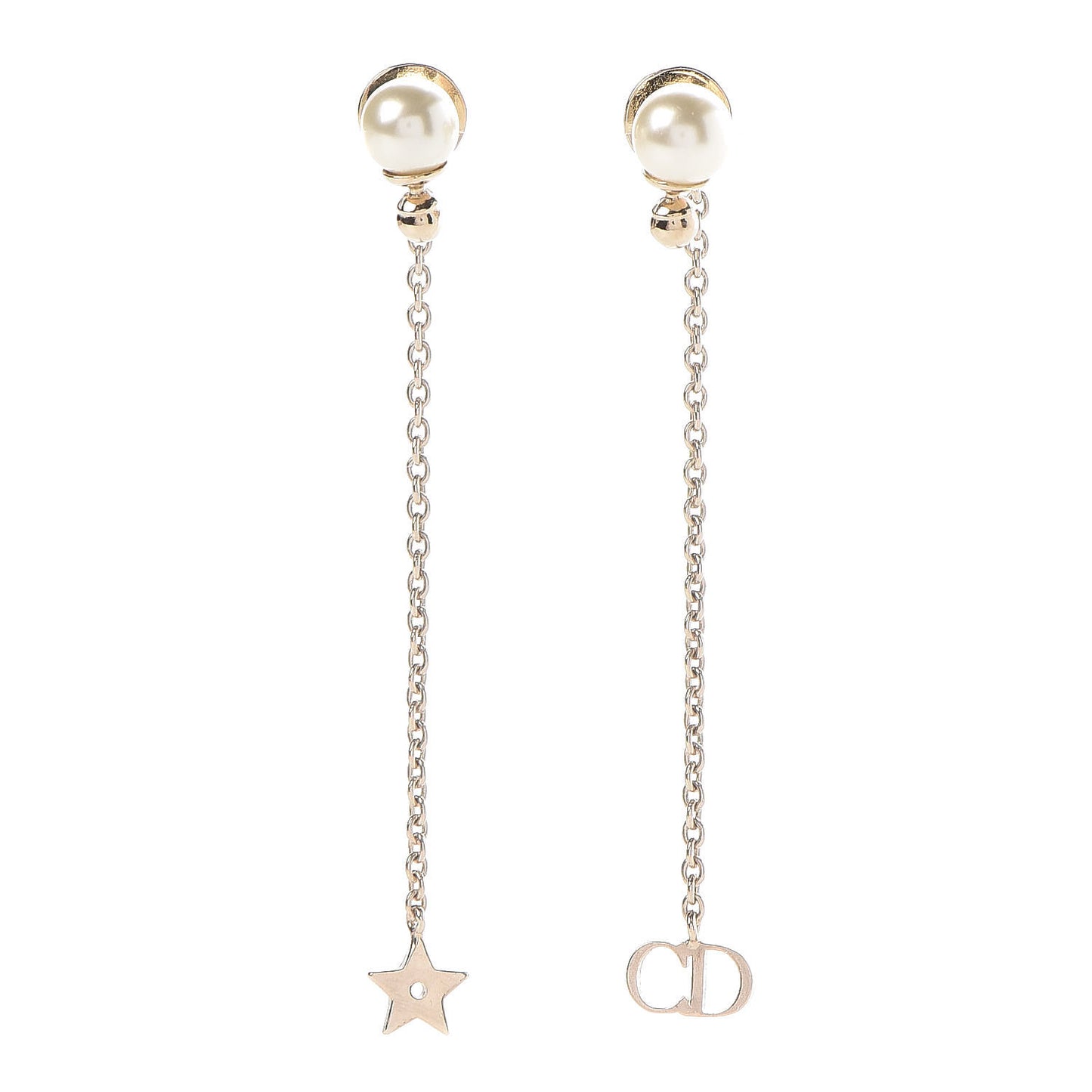 Pearl La Petite Tribale Dangle Chain Earrings Gold