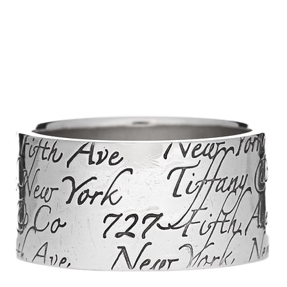 Tiffany Sterling Silver 10mm Notes Wide Ring 53 6.5 3 of 4