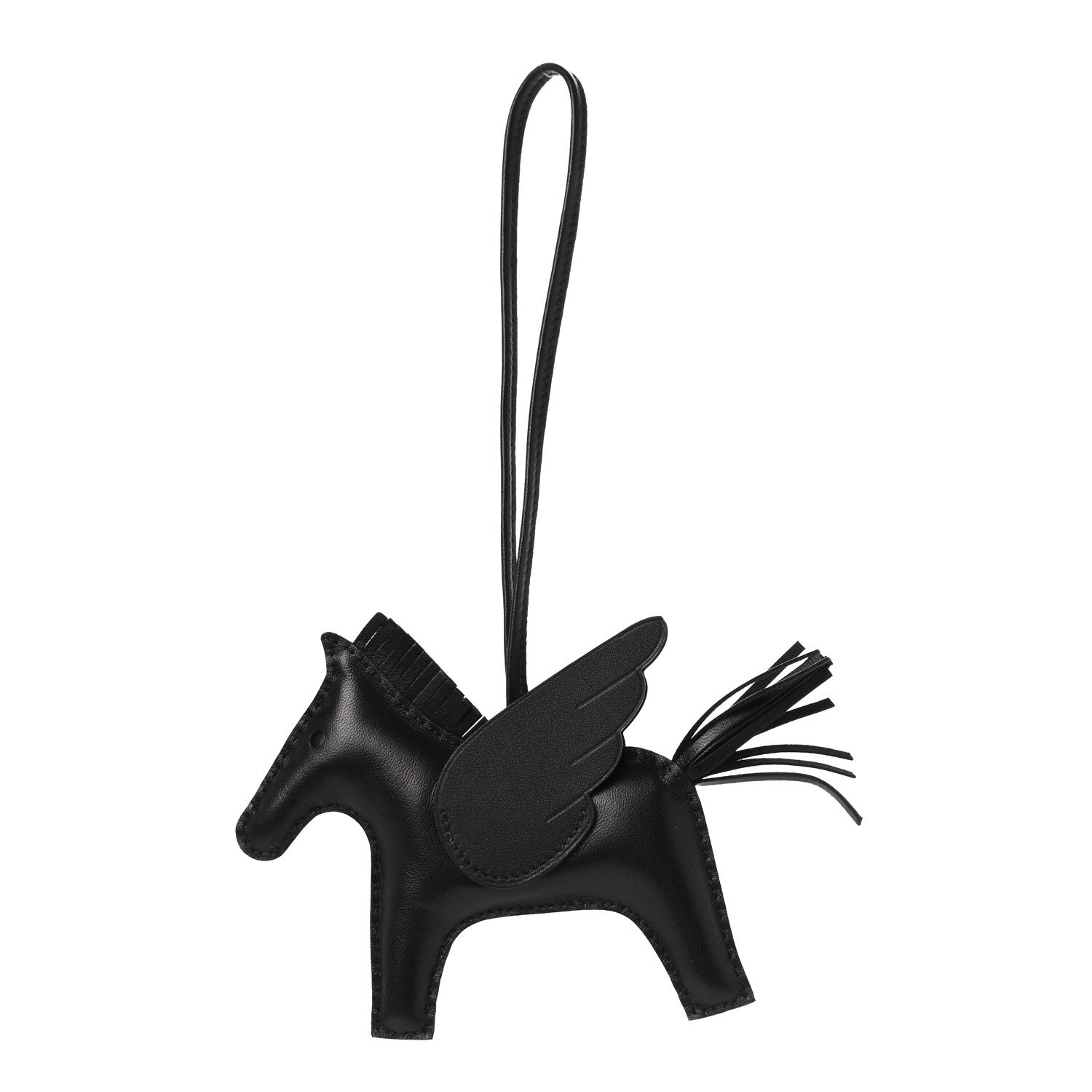 Hermes Milo Lambskin Grigri Rodeo Pegase Horse Bag Charm PM So Black 1 of 5