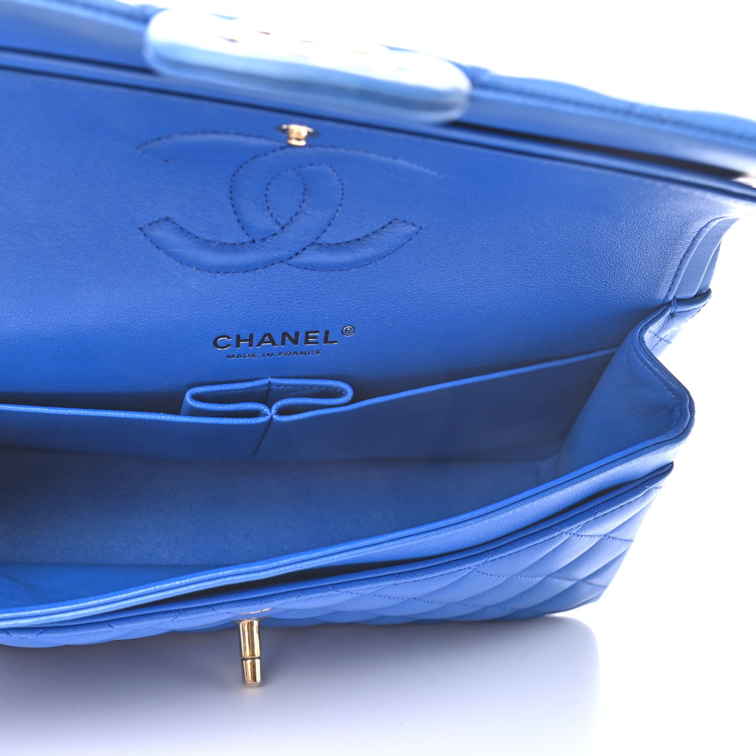 Chanel Lambskin Quilted Medium Double Flap Blue 5 of 9