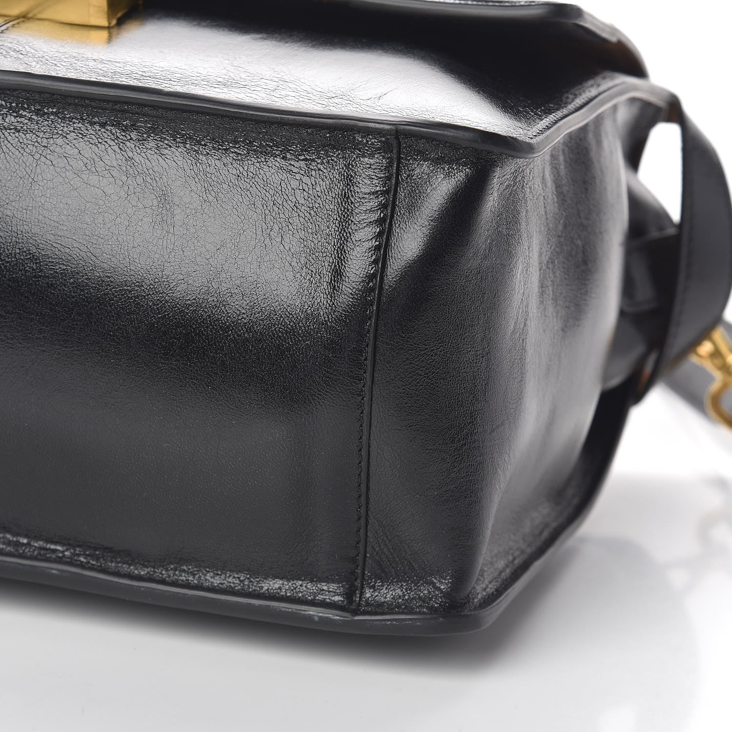 Fendi Agnello Old Shine Large Kan U Shoulder Bag Black 9 of 9
