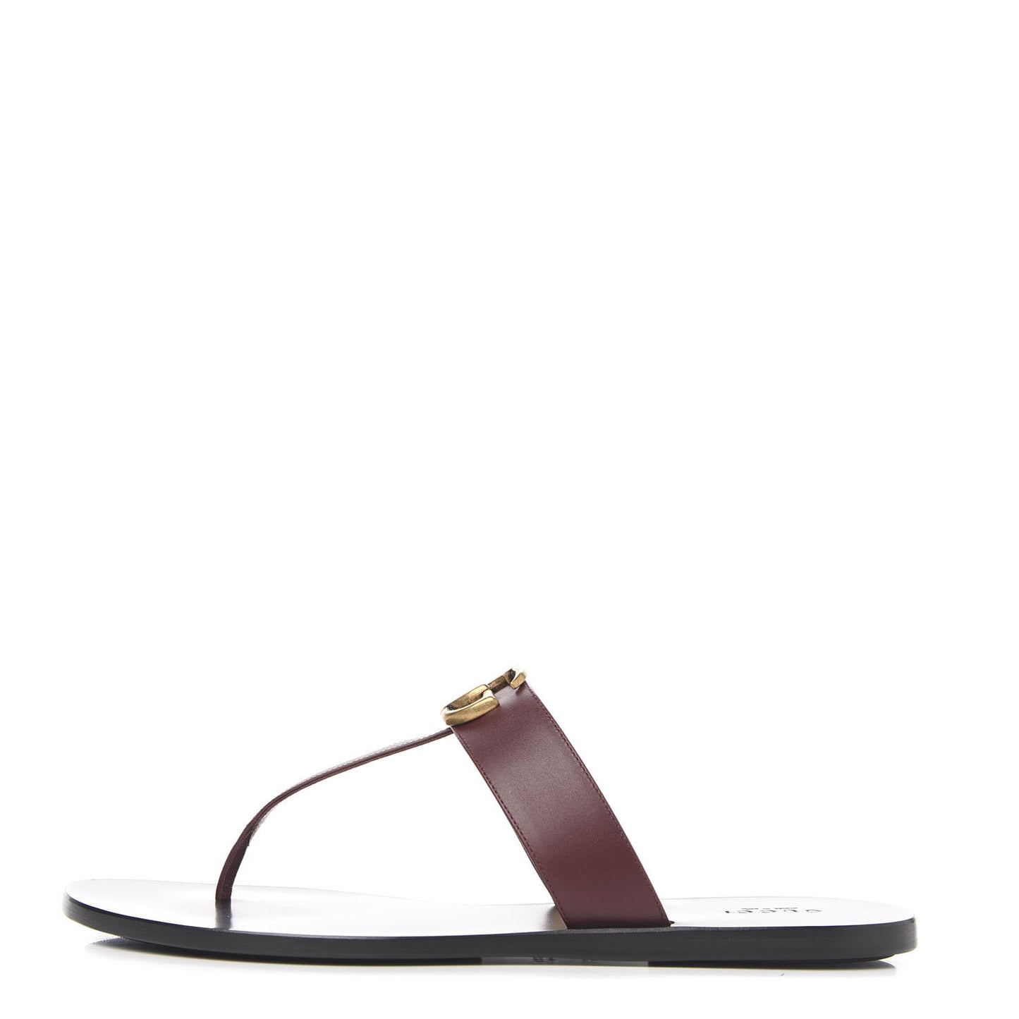 Calfskin GG Marmont Thong Sandals 40.5 Vintage Bordeaux
