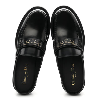 Christian Dior Brushed Calfskin Boy Mules 39.5 Black 2 of 9
