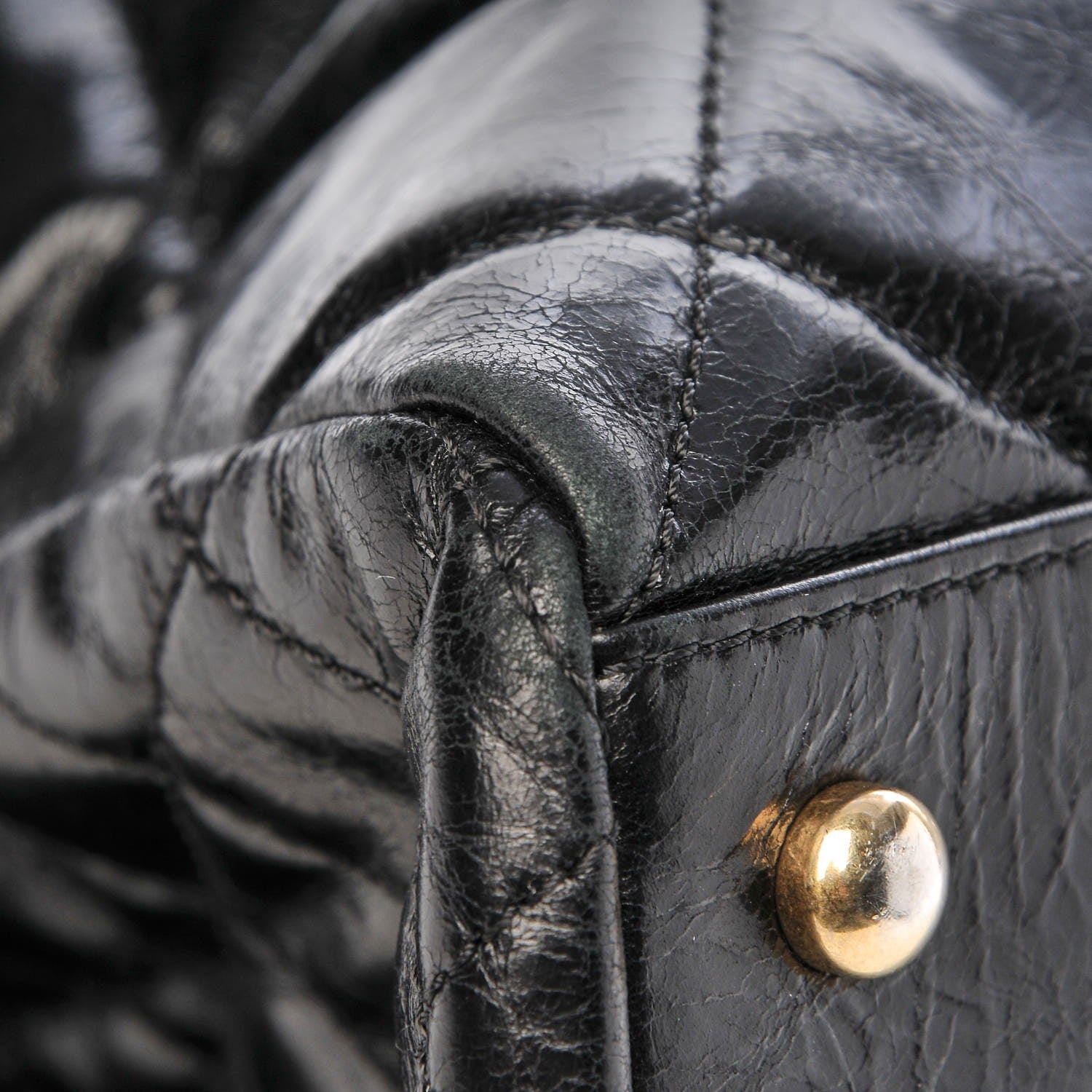 Chanel Glazed Calfskin Quilted Tote Black 9 of 13