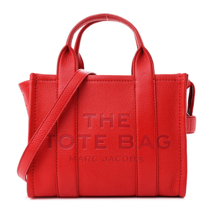Marc Jacobs Grained Calfskin Mini The Tote Bag Red 1 of 14