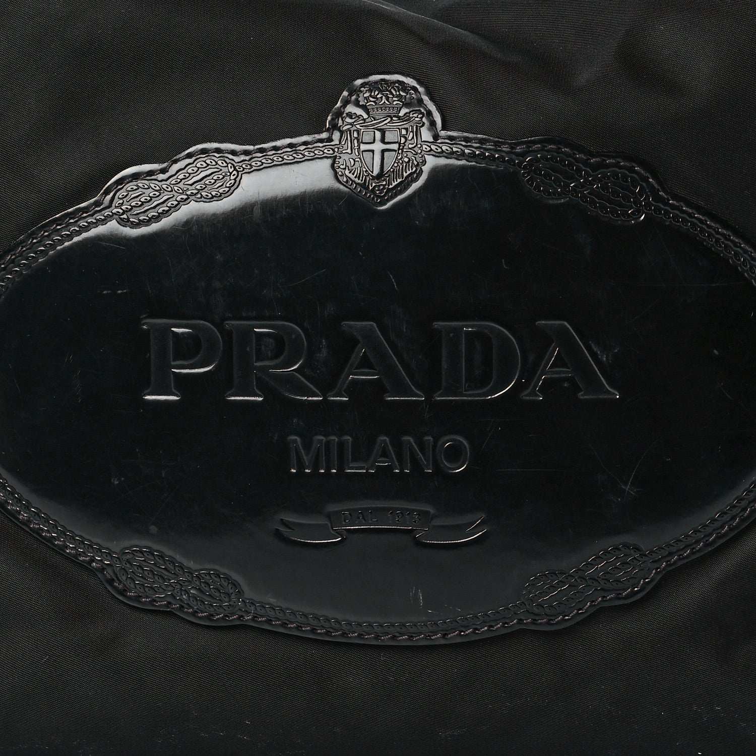 Prada Tessuto Nylon Calfskin Logo Shoulder Bag Black 12 of 18