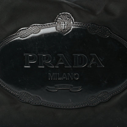 Prada Tessuto Nylon Calfskin Logo Shoulder Bag Black 12 of 18