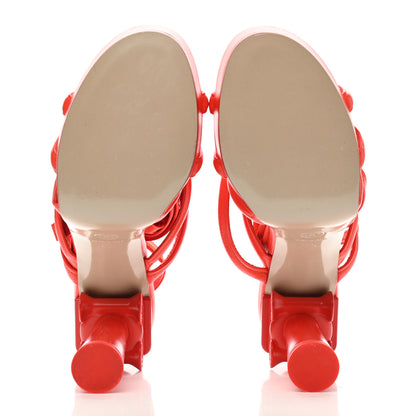 Chanel Goatskin Parthenon Platform Sandals 40.5 Orange 5 of 9