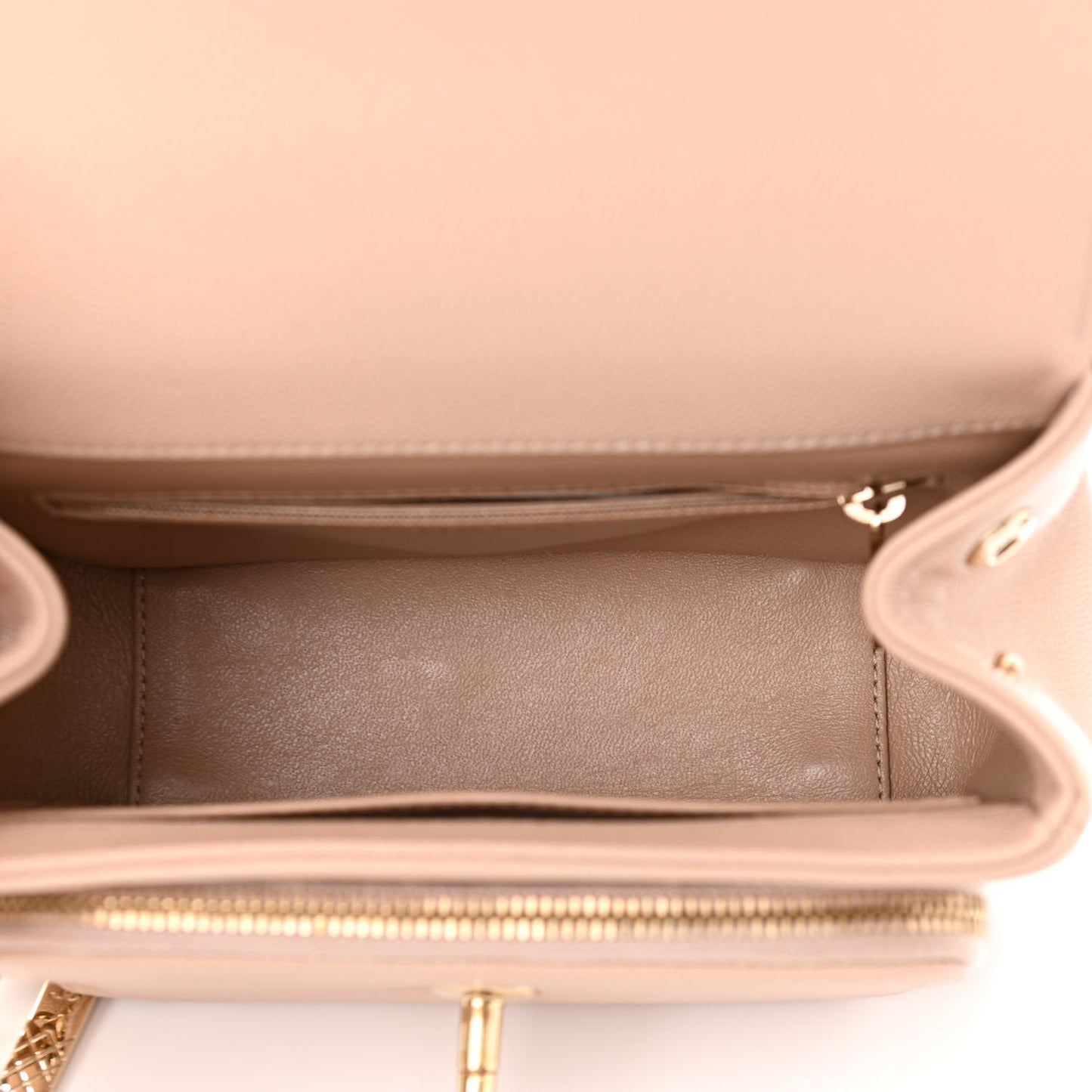 Caviar Quilted Small Business Affinity Flap Beige