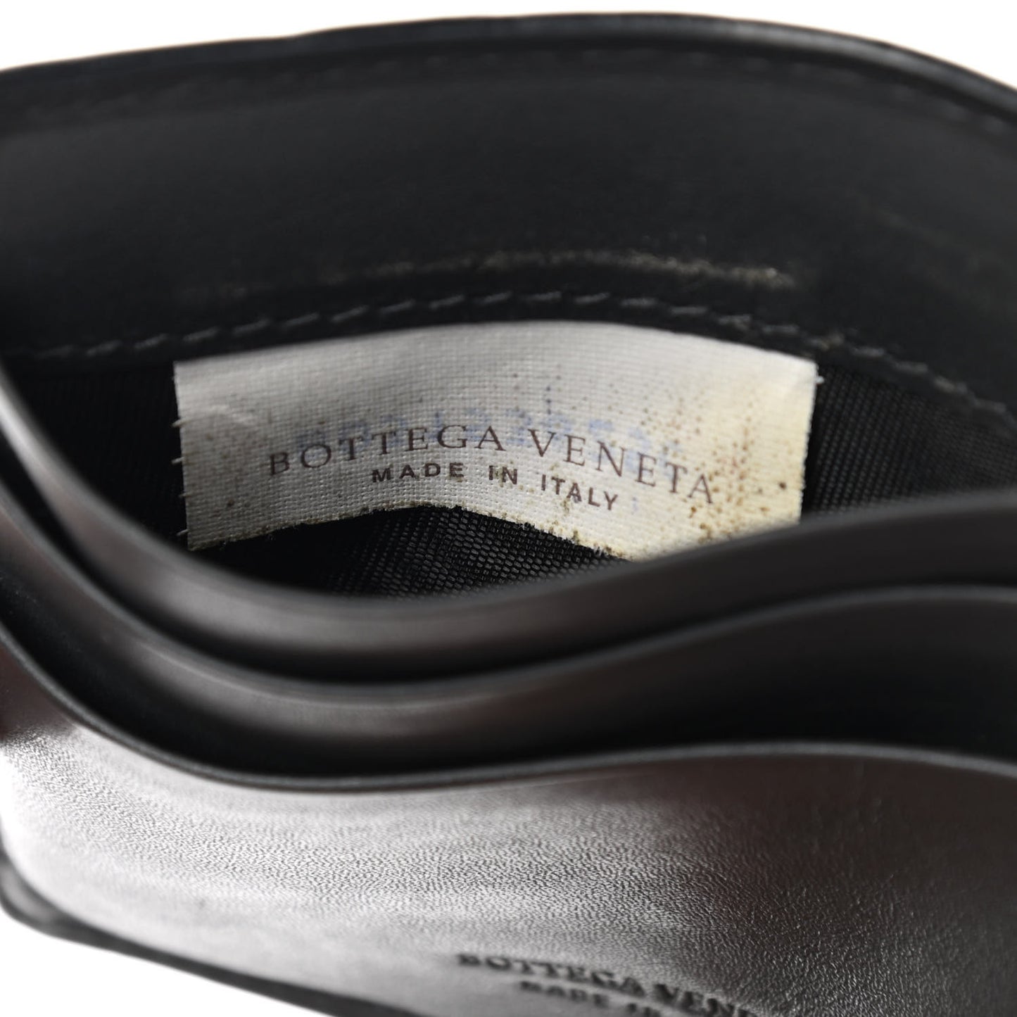 Nappa Intrecciato Bi-Fold Money Clip Wallet Black
