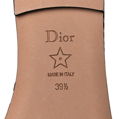 Christian Dior Canvas Cupidon Embroidered Dway Flat Slide Sandals 39.5 Black Red 6 of 9