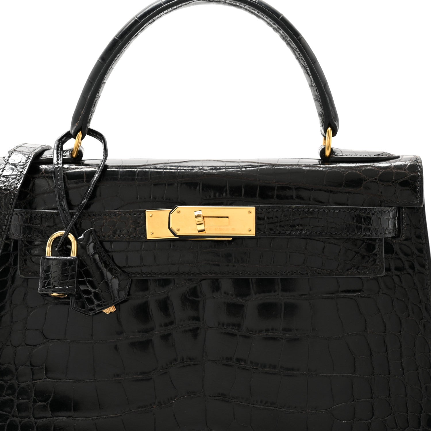 Hermes Shiny Alligator Kelly Sellier 28 Black 8 of 13