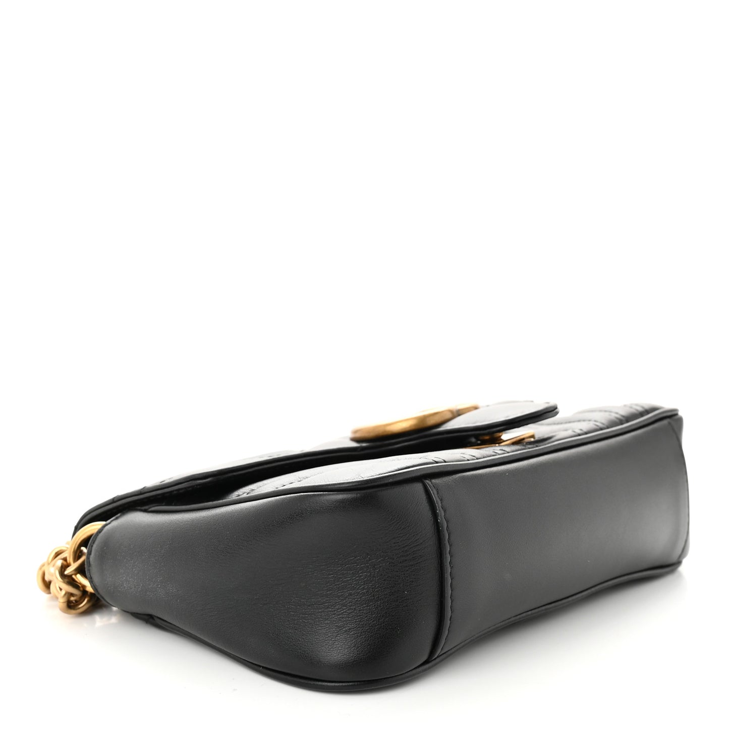 Calfskin Matelasse Mini GG Marmont Shoulder Bag Black