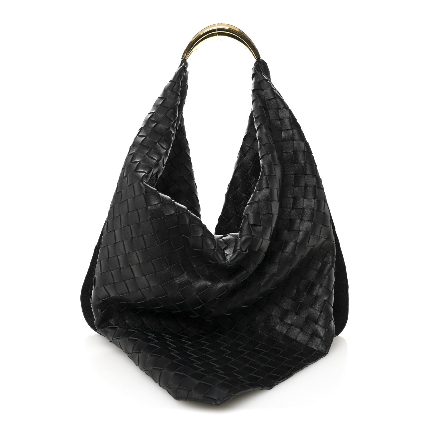 Bottega Veneta Nappa Intrecciato Foulard Hobo Bag Black 1 of 10