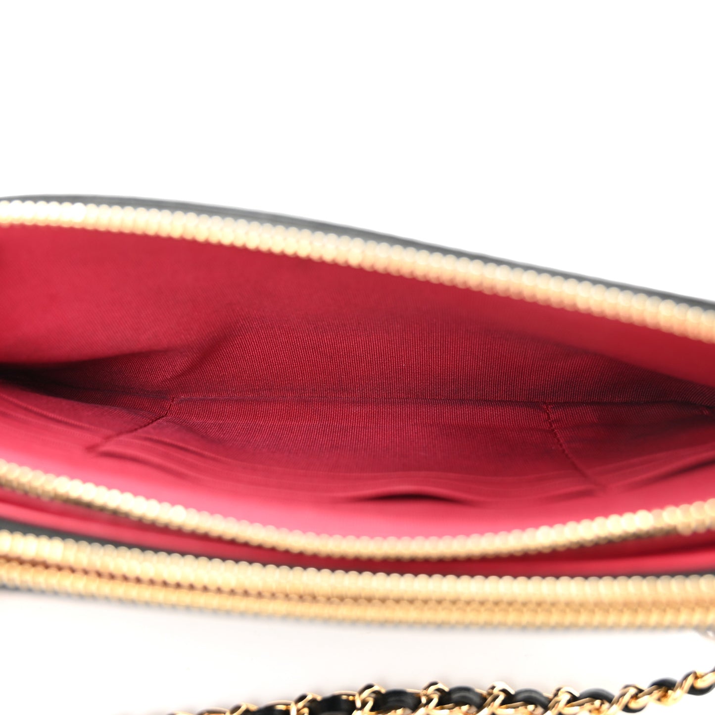 Glazed Aged Calfskin Quilted CC Small Clutch With Chain Black