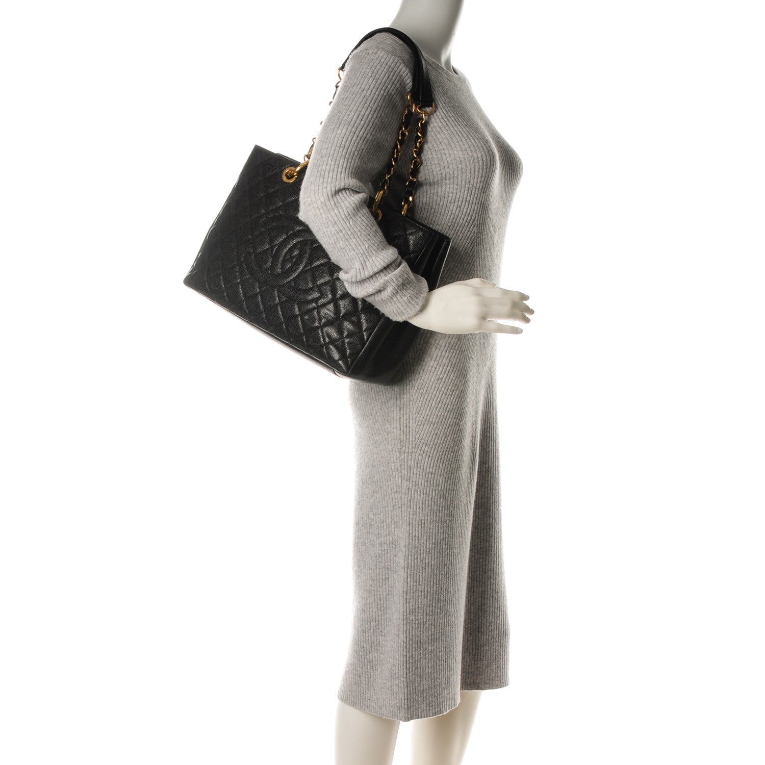 Chanel Caviar Quilted Grand Shopping Tote GST Black 2 of 10