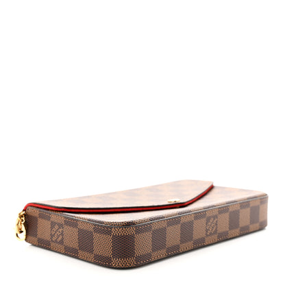 Louis Vuitton Damier Ebene Pochette Felicie Chain Wallet 5 of 11