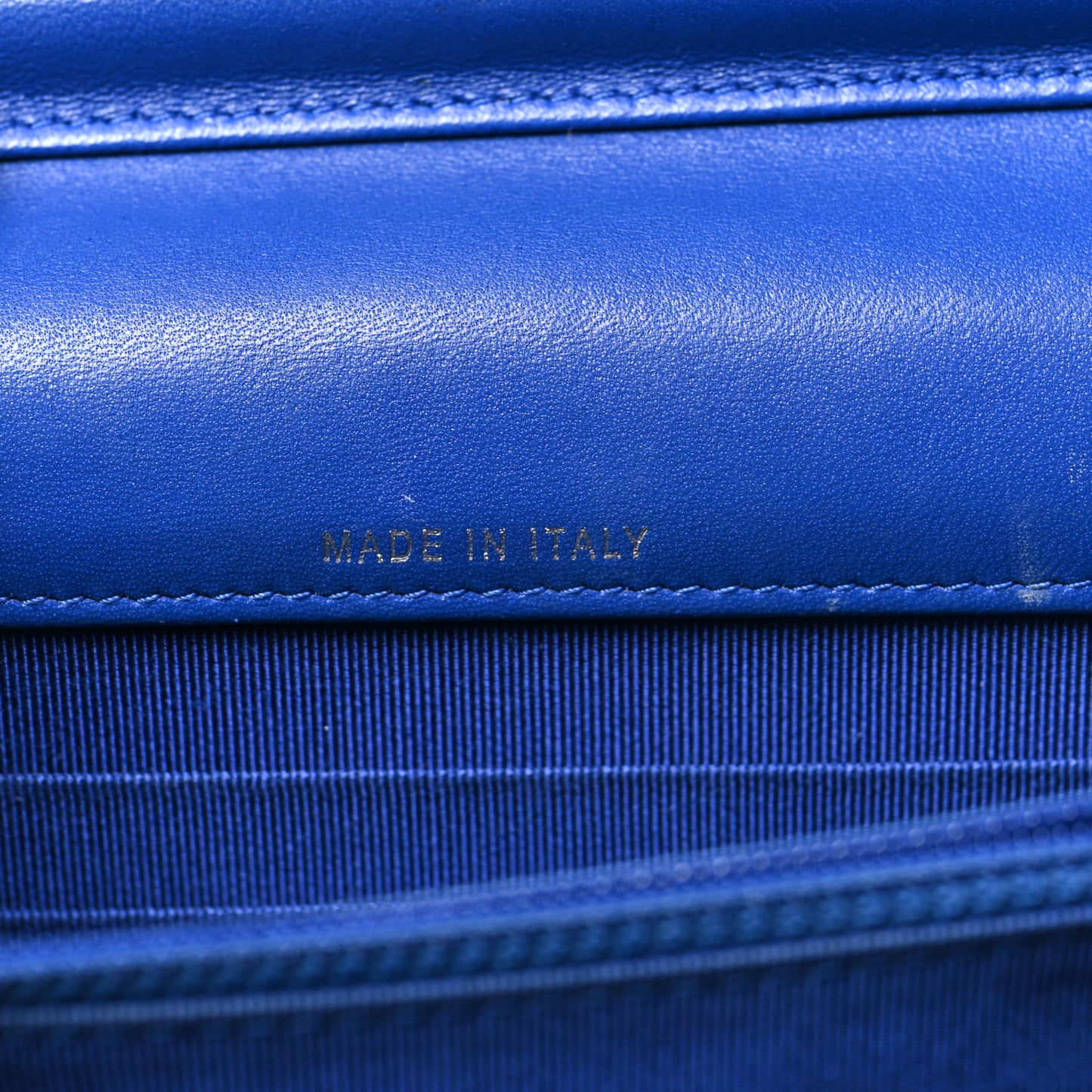 Lambskin Quilted Square Wallet On Chain WOC Blue