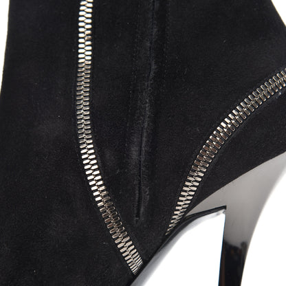 Gucci Suede Zipper Platform Pumps Black 35 10 of 10