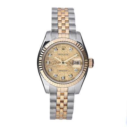 Rolex Stainless Steel 18K Yellow Gold Diamond 26mm Oyster Perpetual Datejust Watch Champagne Jubilee 179173 1 of 6