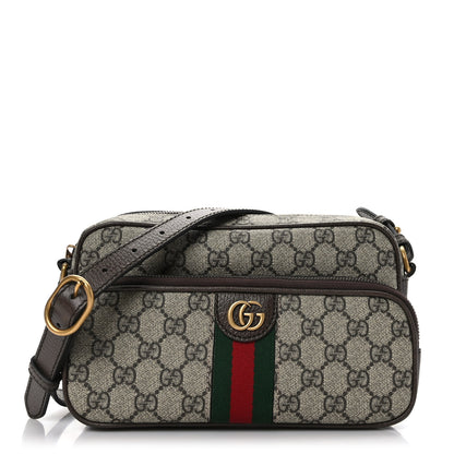 Gucci GG Supreme Monogram Calfskin Web Small Ophidia Messenger Bag Beige Ebony New Acero 1 of 9