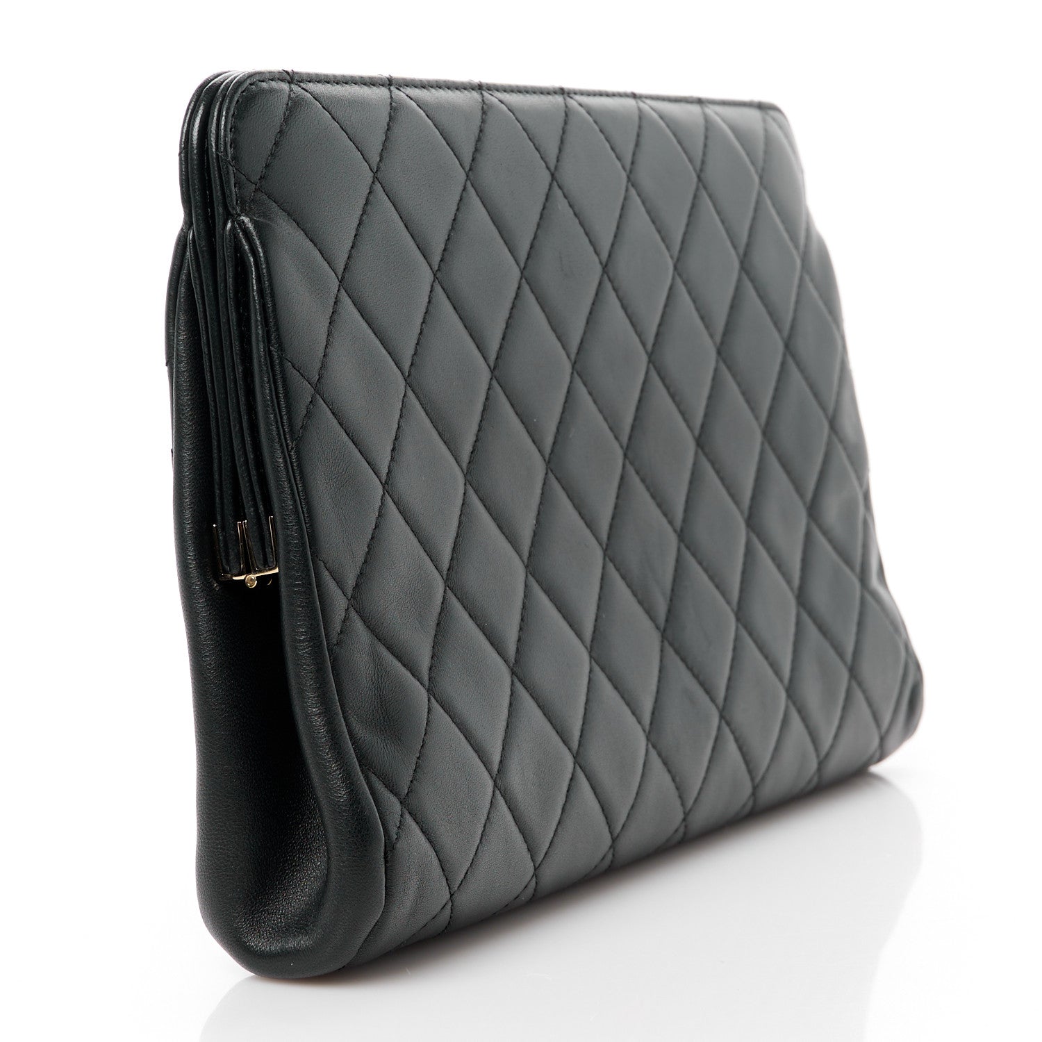 Chanel Lambskin Quilted Clutch Black 3 of 11