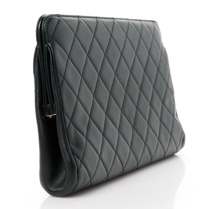 Chanel Lambskin Quilted Clutch Black 3 of 11