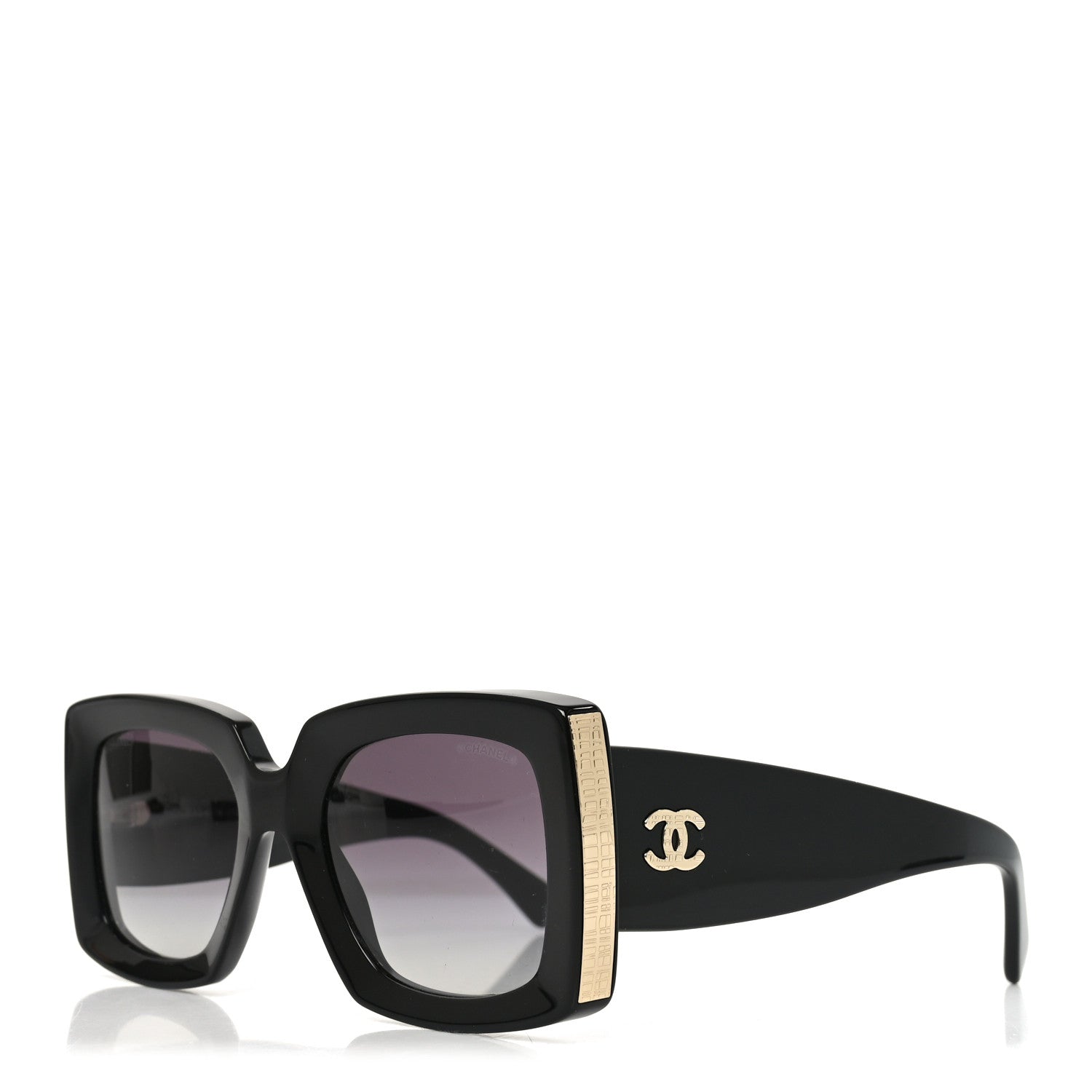Chanel Acetate Rectangle Sunglasses 5435 Black 1 of 7