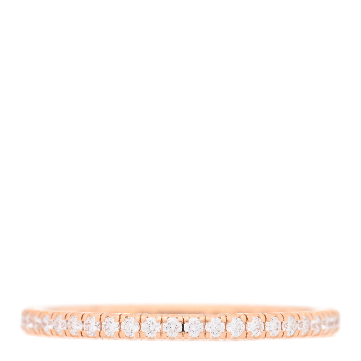 18K Pink Gold Diamond 1.5mm Etincelle de Cartier Wedding Band Ring 50 5.25