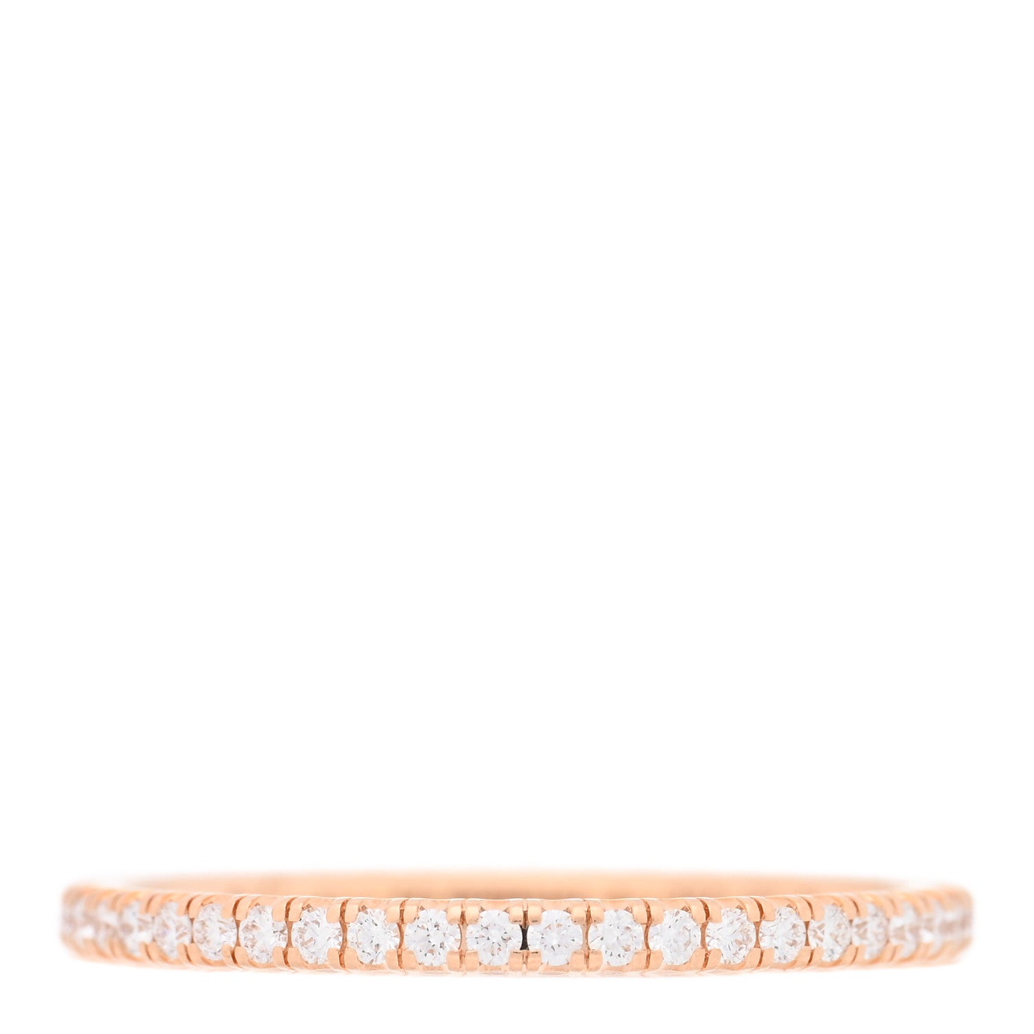 Cartier 18K Pink Gold Diamond 1.5mm Etincelle de Cartier Wedding Band Ring 50 5.25 1 of 5