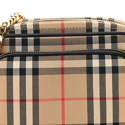 Burberry Calfskin Vintage Check Camera Bag Archive Beige 9 of 12