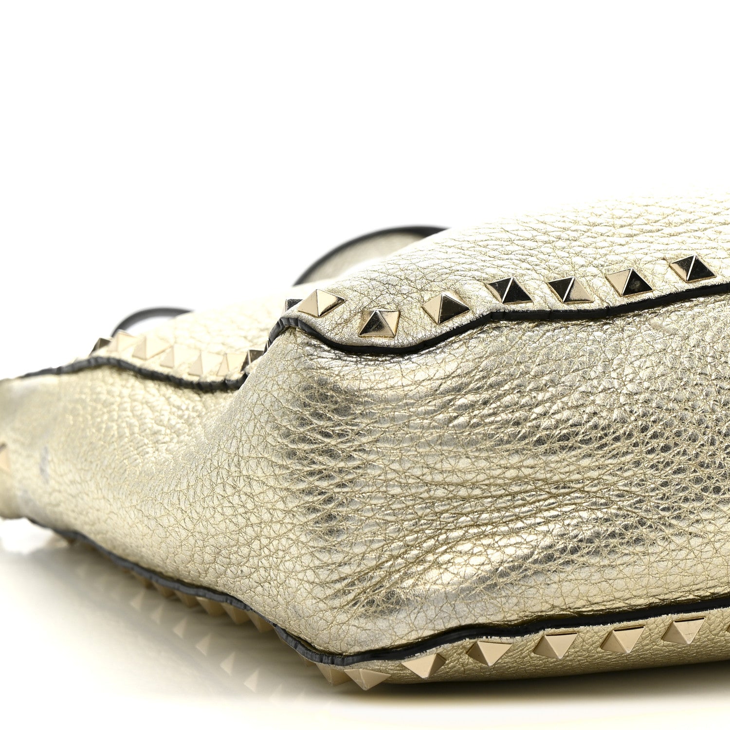 Valentino Garavani Metallic Pebbled Calfskin Small Rockstud Flip-Lock Messenger Bag Platino 9 of 19