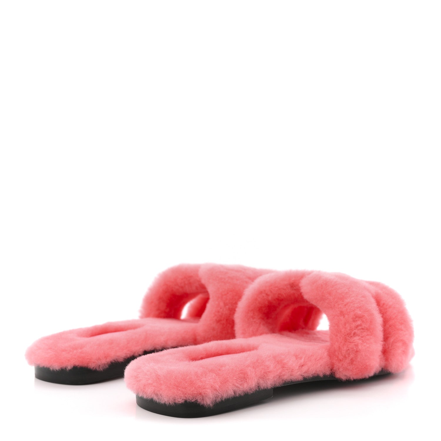 Hermes Woolskin Oran Sandals 37.5 Rose Du Desert 5 of 9