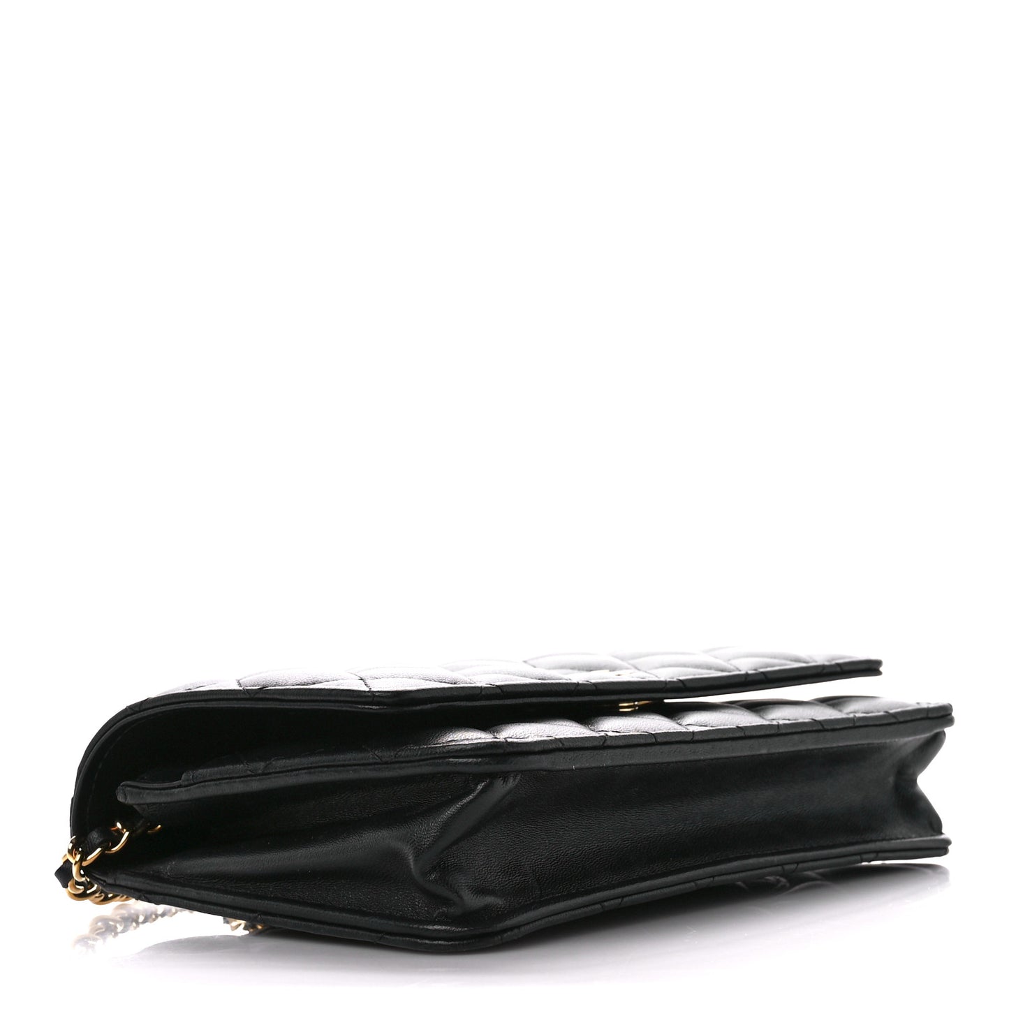 Lambskin Quilted Wallet On Chain WOC Black