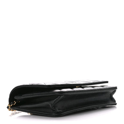 Chanel Lambskin Quilted Wallet On Chain WOC Black 4 of 12