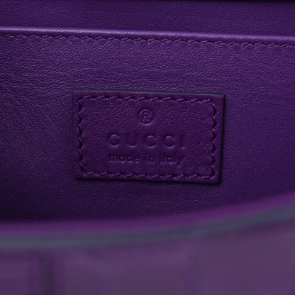 Gucci Alligator Embossed Medium Maxi Horsebit Chain Shoulder Bag Purple 6 of 12