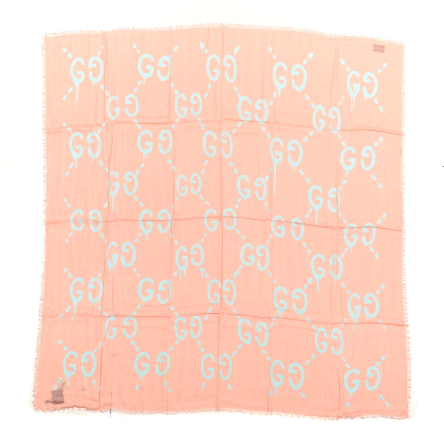 Modal Silk GG Writers Fringe Shawl Old Rose Sky Blue