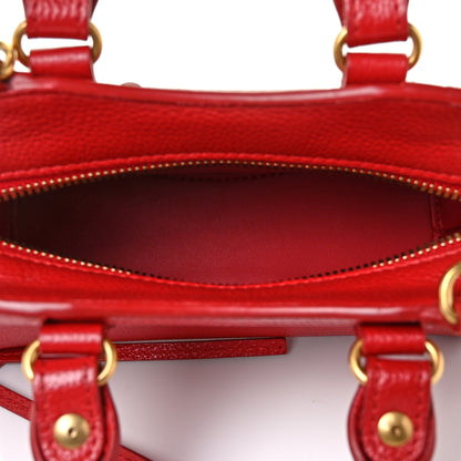 Balenciaga Grained Calfskin Neo Classic Gold Hardware Nano City Crossbody Medium Red 4 of 7