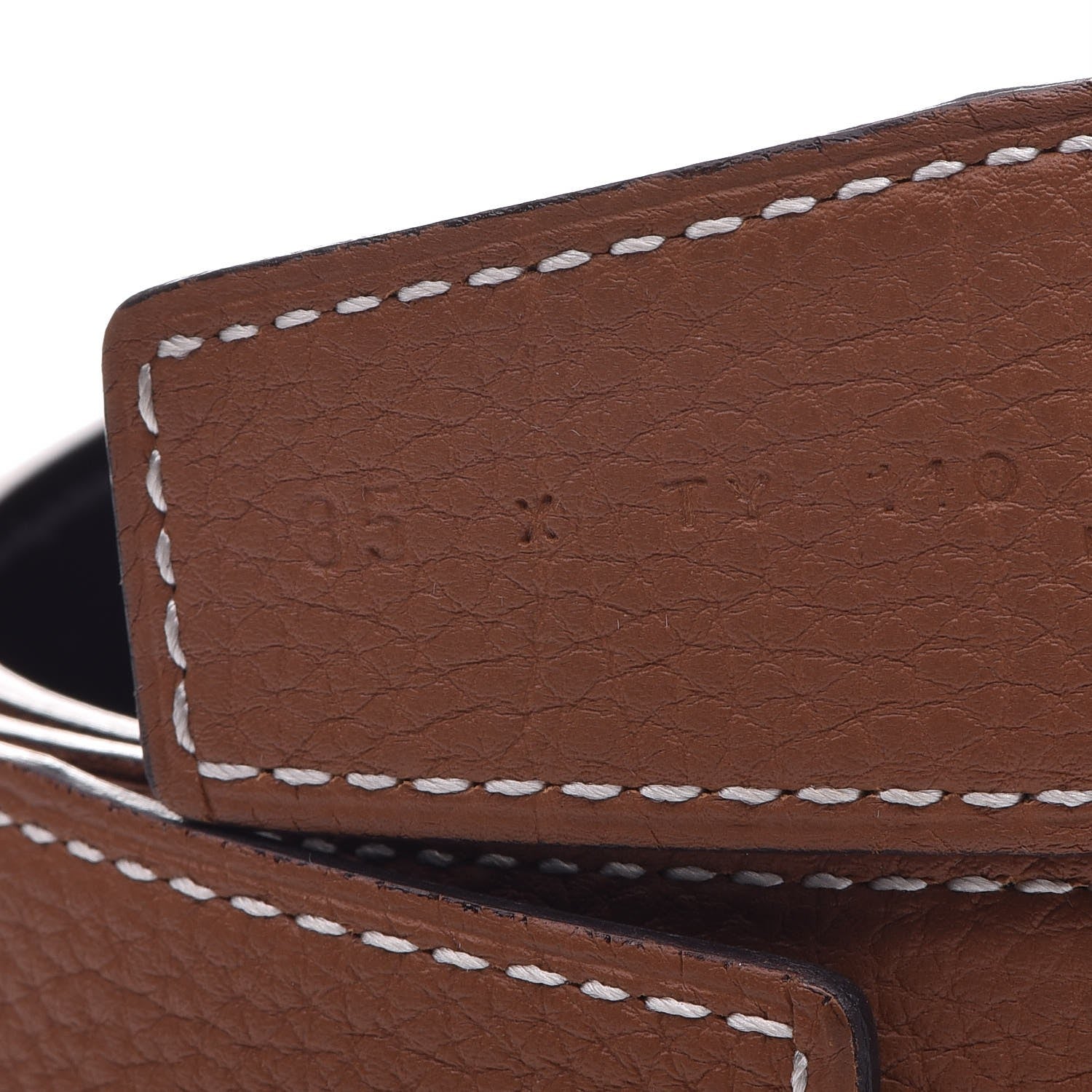 Hermes Chamonix Togo 32mm Belt Strap 85 Black Gold 7 of 7