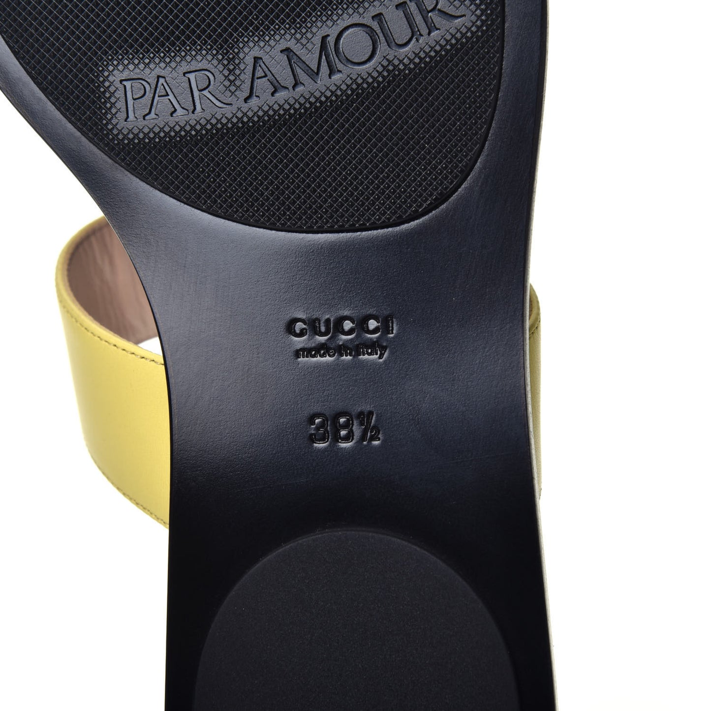 Calfskin GG Marmont Thong Sandals 38.5 Banana