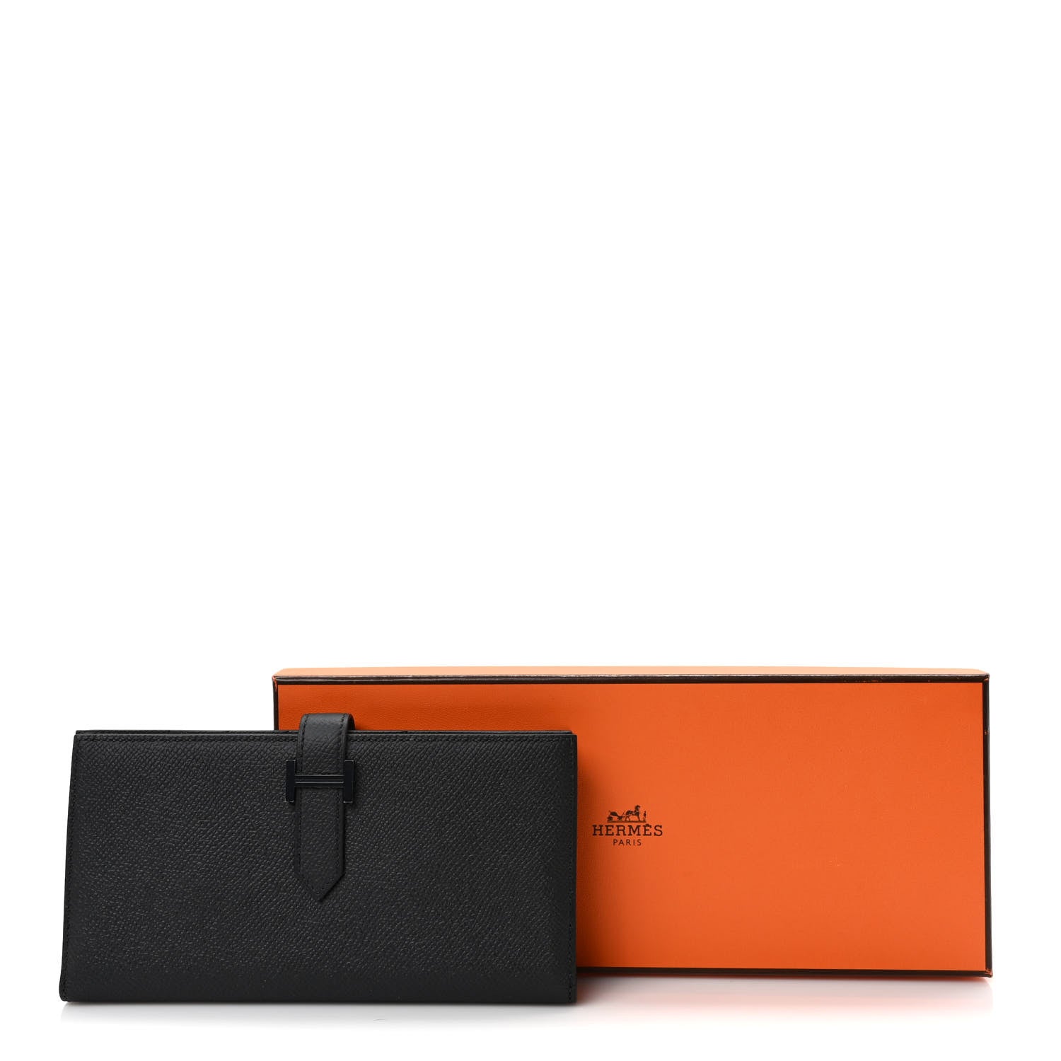 Hermes Epsom Monochrome Bearn Gusset Wallet Black 7 of 7